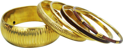 27% OFF on Decor Tattva Inc. Golden Delight Brass Brass Plated Bangle Set Pack of 5