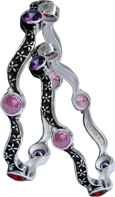 Aman Latest Trendy Sterling Silver Bangle Set Pack of 2 Aman Latest Trendy Sterling Silver Bangle Set Pack of 2