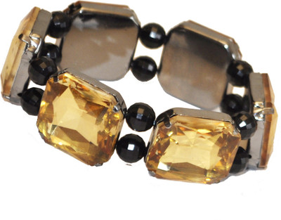 Women Trendz Light Brown Rhodium Polish Stretchable Metal Bracelet