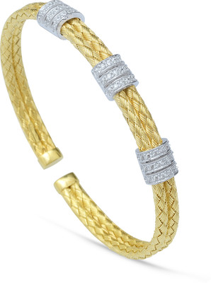 33% OFF on Silver Zing Silver Zircon? Yellow Gold Plated Kada