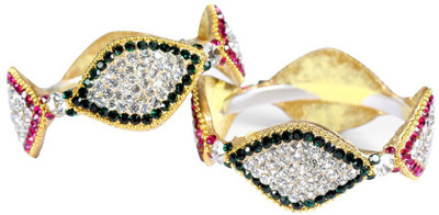 30% OFF on Absolute Shringaar Le01 Brass Rhodium Plated Bangle Set Pack of 2