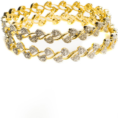 28% OFF on Joyas Stylish Brass Bangle Set Pack of 2