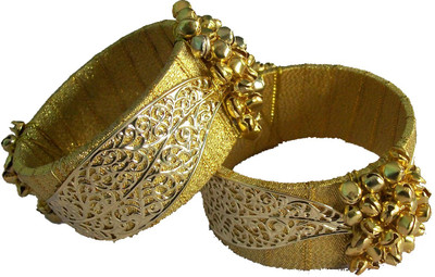 41% OFF on Kalp Glazing Golden Plastic Bangle Pack of 2