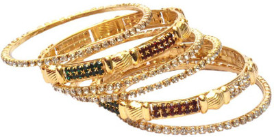 69% OFF on kart4smart Smart Gold Collection B01 AD 14k Gold Bangles Crystal Zircon 10K Rose Gold Plated Bangle Set Pack of 6
