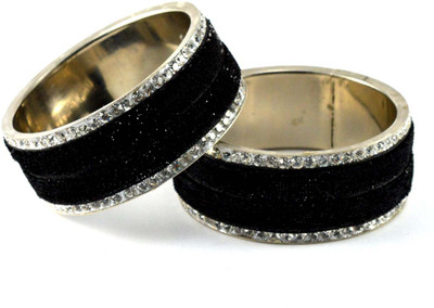 20% OFF on Vidhya Kangan Black Brass Crystal Rhodium Plated Bangle Set Pack of 2