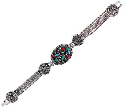 55% OFF on Maayra Exquisite Oxidised Alloy Rhodium Plated Bracelet