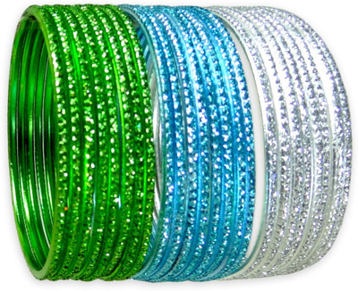 19% OFF on Hi Look B-5103 Alloy Crystal Silver Plated Bangle Set Pack of 24