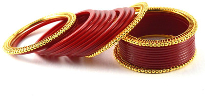 20% OFF on Vidhya Kangan Red Brass Crystal Rhodium Plated Bangle Set Pack of 22