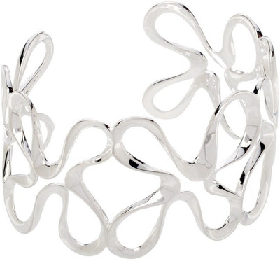 Exoctic Silver Valca Silver Cubic Zirconia, Swarovski Crystal Rhodium Plated Cuff