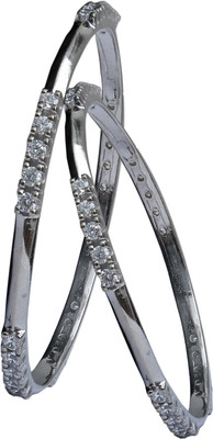 Aman Stylish Exotic Style Sterling Silver Bangle Set Pack of 2