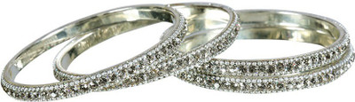 60% OFF on Absolute Shringaar Ccs Brass Rhodium Plated Bangle Set Pack of 4