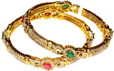 55% OFF on Affinity Alloy Cubic Zirconia 18K Yellow Gold Plated Bangle Set Pack of 2 55% OFF on Affinity Alloy Cubic Zirconia 18K Yellow Gold Plated Bangle Set Pack of 2