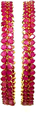 35% OFF on Pearl Paradise Copper Ruby Yellow Gold Plated Bangle Pack of 2