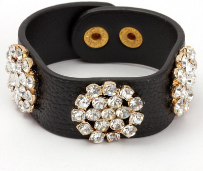 30% OFF on KhoobSurati Elegantly Studded Leather Leather Bracelet