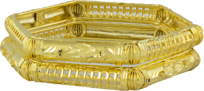 60% OFF on Tanya Fashion Jewelry Gold Color Geometrical Metal Bangle Set Pack of 2