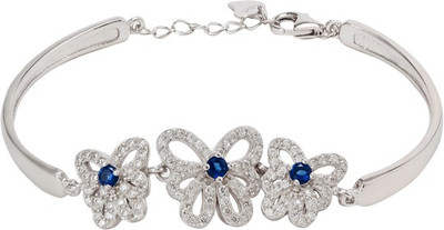 30% OFF on GemLN India Blue White Bow Sterling Silver Rhodium Plating Bracelet