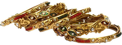 50% OFF on kart4smart Smart Collection B07 Antique India Kundan Bangles Metal 10K Rose Gold Plated Bangle Set Pack of 6