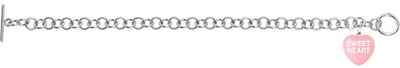 50% OFF on Love Bright Jewelry Sweet Heart I Heart You Sterling Silver Enamel Plated Bracelet