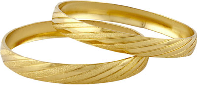 Senorita Artificial Brass Yellow Gold Plated Bangle Set Pack of 2 Senorita Artificial Brass Yellow Gold Plated Bangle Set Pack of 2