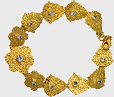 55% OFF on Sparkling Drop Princess Delight 2021 Brass Topaz 18K Yellow Gold Bracelet