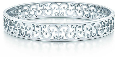 28% OFF on Exoctic Silver Adrisha Silver Cubic Zirconia, Swarovski Crystal Rhodium Plated Bangle
