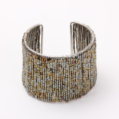 30% OFF on KhoobSurati Adjustable Beaded Broad Metal Cuff 30% OFF on KhoobSurati Adjustable Beaded Broad Metal Cuff