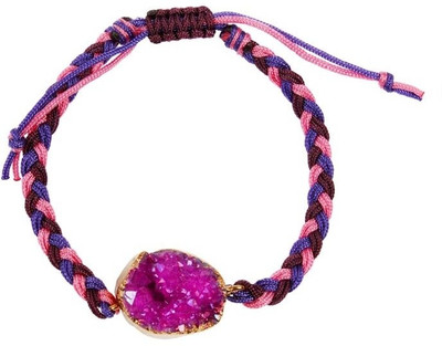 54% OFF on Ivory Tag Braided Druzy Pink Brass Brass Plated Bracelet
