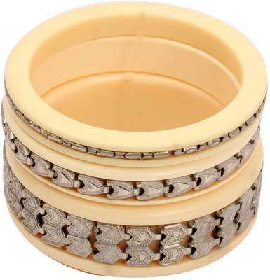30% OFF on KhoobSurati Traditional With Geometric Pattern Plastic Bangle Pack of 3