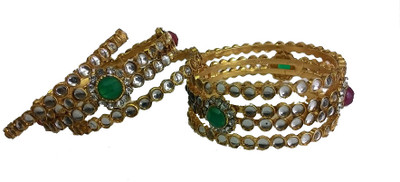 3% OFF on My Design Alloy Crystal Yellow Gold Plated Bangle Set Pack of 6 3% OFF on My Design Alloy Crystal Yellow Gold Plated Bangle Set Pack of 6