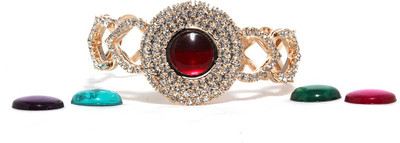 Bindhani Ethnic kadas Alloy Cubic Zirconia 10K White Gold Plated Bracelet