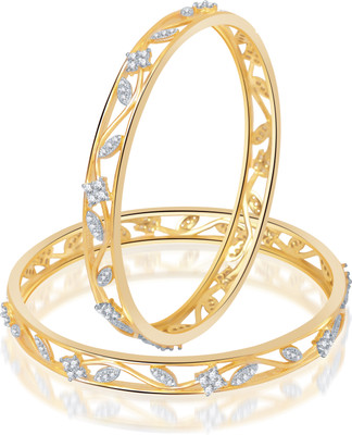 70% OFF on Meenaz Party Wear Stunning Alloy Cubic Zirconia Bangle Set Pack of 2