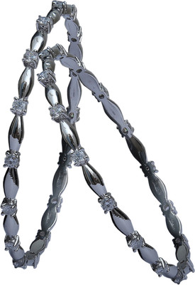 Aman Designer Elegant Sterling Silver Bangle Set Pack of 2