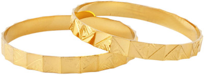 Senorita Ageless Brass Yellow Gold Plated Bangle Set Pack of 2 Senorita Ageless Brass Yellow Gold Plated Bangle Set Pack of 2