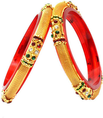 61% OFF on kart4smart Smart Collection B02 Polki Designer Bangles Acrylic 10K Rose Gold Plated Bangle Set Pack of 2