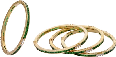 Hyderabad Jewels Alloy, Silver Bangle Set Pack of 4