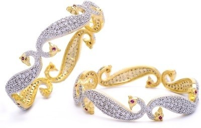 64% OFF on Moksh Jewels Alloy Zircon Copper Plated Bangle Set Pack of 2 64% OFF on Moksh Jewels Alloy Zircon Copper Plated Bangle Set Pack of 2