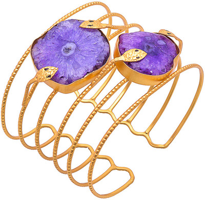 60% OFF on Sagun Brass Agate Rhodium Plated Cuff