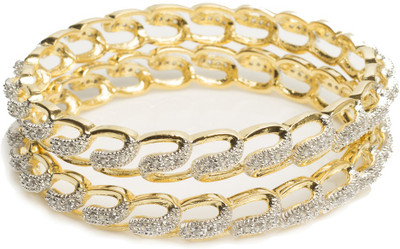 28% OFF on Joyas Stylish Brass Bangle Set Pack of 2