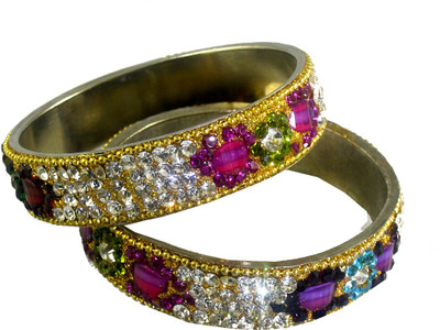 52% OFF on Abqa Hydrabadi Bangle Womens Delight Lac Zircon Bangle Set Pack of 2