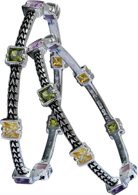 Aman Latest Exotic Style Sterling Silver Bangle Set Pack of 2