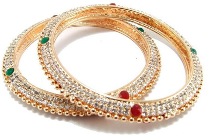 50% OFF on Aria Alloy Enamel Plated 18 Bangle Set Pack of 2