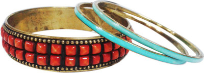 27% OFF on Decor Tattva Inc. Golden Delight Brass Brass Plated Bangle Set Pack of 3