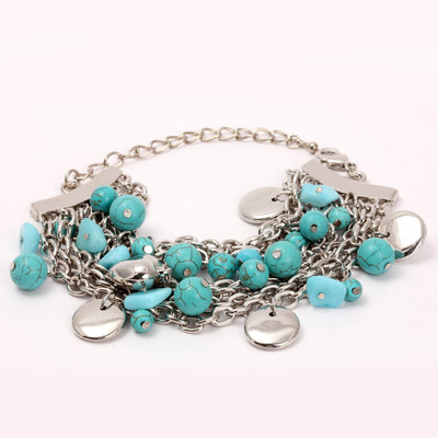 30% OFF on KhoobSurati Pretty Hanging Beads With Heart Charms Stone, Metal Bracelet