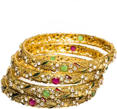 33% OFF on Joyas Traditional Brass Bangle Set Pack of 4