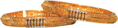 33% OFF on Bejeweled Copper Copper Plated Bangle Set Pack of 2