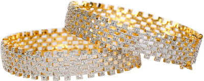 48% OFF on Rein Lifestyles Zakira Brass 8K Yellow Gold Plated Bangle Set Pack of 2