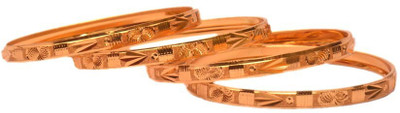 25% OFF on kart4smart Smart Collection B03 10 k Gold Bangles Brass 10K Rose Gold Plated Bangle Set Pack of 4