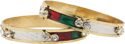 59% OFF on Utsokt Aus Dia Alloy Yellow Gold Plated Bangle Set Pack of 2