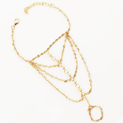 9% OFF on Ghasitaram Gifts V15anktf9459 Brass Yellow Gold Plated Ring Bracelet