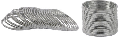 22% OFF on Aadhya Joyful Metal Silver Alloy, Metal Bangle Set Pack of 48